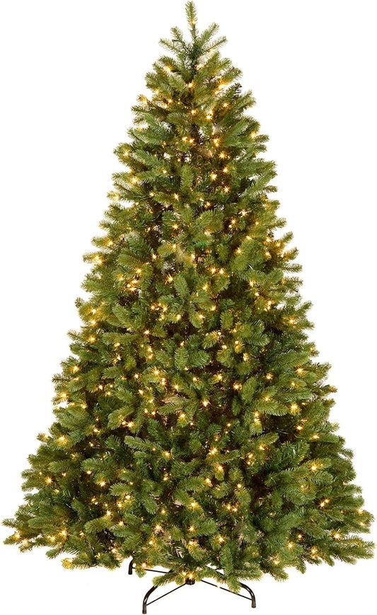 National Tree Company 7.5 ft Pre-Lit Downswept Douglas Fir Artificial Christmas Tree, 750 Clear Lights, 1,867 Tips, Includes Stand, Green