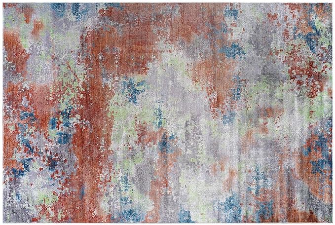 Non Slip Rugs 2x3 Modern Abstract Easy Silk Rubber Backing Soft Entryway Area Rug for Door Mat Easy to Clean Non Shedding Kitchen for Bedroom Indoor Carpet (Brick - Gray, 2x3)