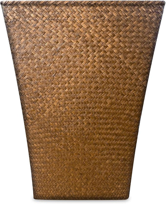 Taper Seagrass Planter - 20-Inch Tall Large Tree Planter - Handwoven Natural Square Basket for Indoor & Outdoor Plants - Stylish Decorative Flower Pot for Patio, Garden, and Home