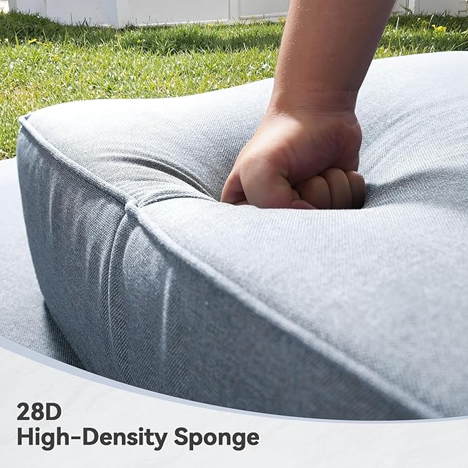 6" Thick Outdoor Cushions 22x24x6, 4-Set Deep Seat Patio Cushions with Removable Cover, Waterproof & Fade Resistant Replacement for Wicker Chair, Loveseat, Sofa - Baby Blue