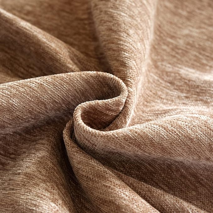 DREAMINGO Sofa Covers for 3 Cushion Couch Solid Thickened Chenille Couch Cover Multi-Use Furniture Protector Cover for Dogs Cats Luxury Jacquard Edge Universal Sofa Cover Blanket (X-Large, Brown)