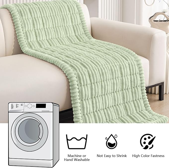 Smiry Couch Cover for Dogs Washable, Non Slip Fuzzy Pet Couch Covers for 3 Cushion Sofa Pet Friendly, Thick Soft Sofa Slipcovers Cushion Protector (Green, 27.6" x 88")
