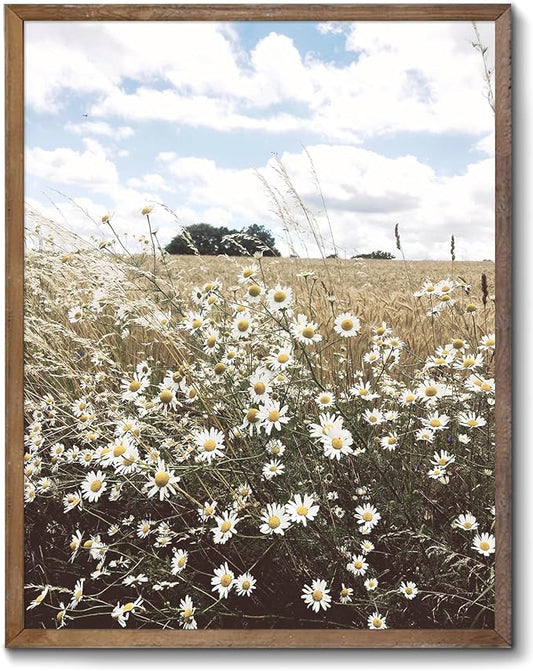 XOCUUI Wall Art for Living Room Landscape Canvas Wall Decor Meadow with Flowers Vintage Paintings Classical Wildflower Field Scene Boho Floral Pictures Decor Gifts for Bathroom Bedroom 8x10 Unframed