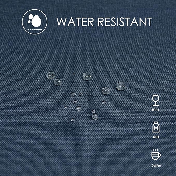 BALCONY & FALCON Rectangle Table Cloth – Waterproof, Wrinkle-Resistant & Dust-Proof Farmhouse Tablecloth for Dining, Kitchen, Party Decorations, Outdoor Patio, Baby Shower (Dark Blue, 55" x 71")