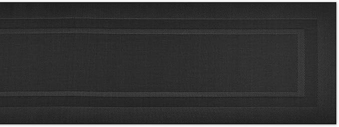 DII PVC Tabletop Collection Woven Indoor/Outdoor, Table Runner, 14x72, Black (Pack of 12)