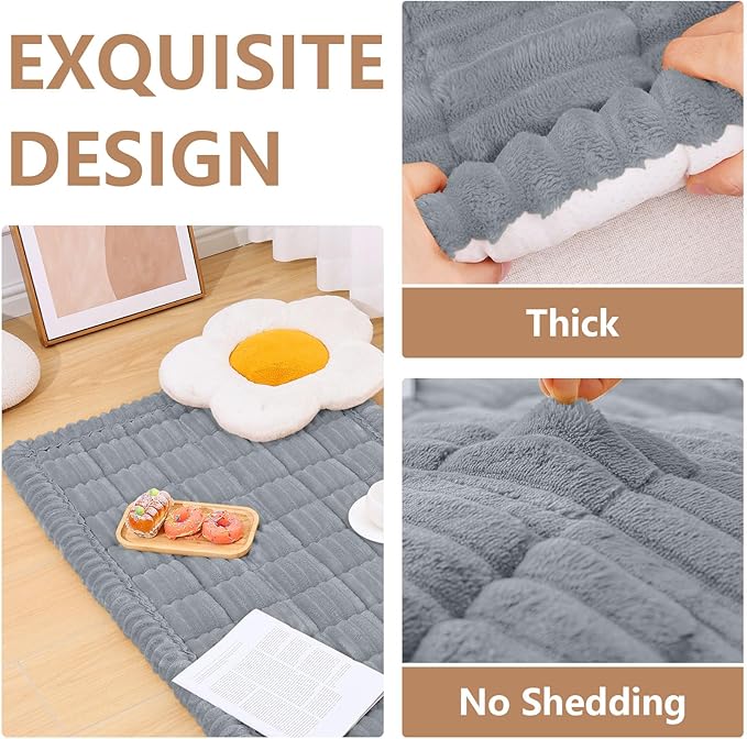 Smiry Couch Cover for Dogs Washable, Non Slip Fuzzy Pet Couch Covers for 3 Cushion Sofa Pet Friendly, Thick Soft Sofa Slipcovers Cushion Protector (Grey, 27.6" x 47")
