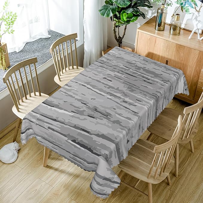 70x140inches Modern Rectangle Tablecloth Grey Aesthetic Stripes Abstract Art Table Cloth Washable and Wrinkle Resistant Fabric Table Cover for Kitchen Dining Room Living Room Home Decor