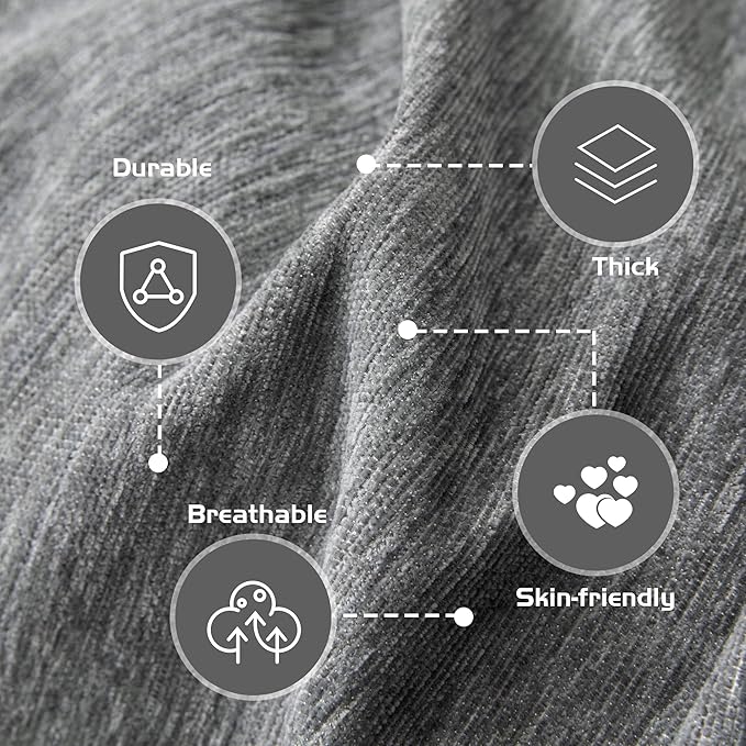 MEETSKY Grey Couch Cover for Dogs Washable Chenille Sofa Covers Blanket Sectional Couch Cover，Thick Loveseat Covers L Shaped Sofa Slipcover for Pets, 71"x 102"