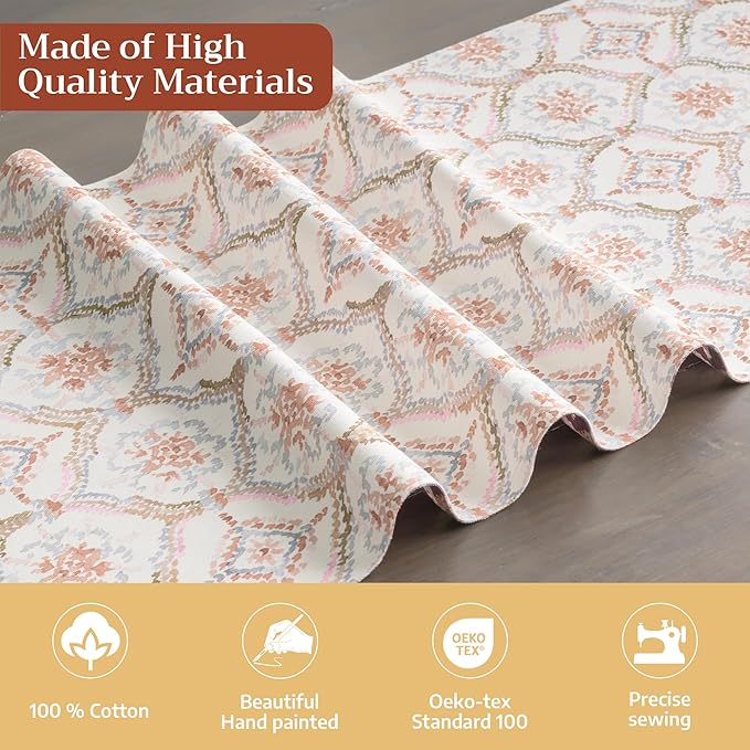 Maison d' Hermine Table Runner 100% Cotton Single Layer Table Runners 48 inches Long for Thanksgiving Christmas Decorations Home Kitchen Dining Party Wedding (Fair Isle, 14.5" x 48")