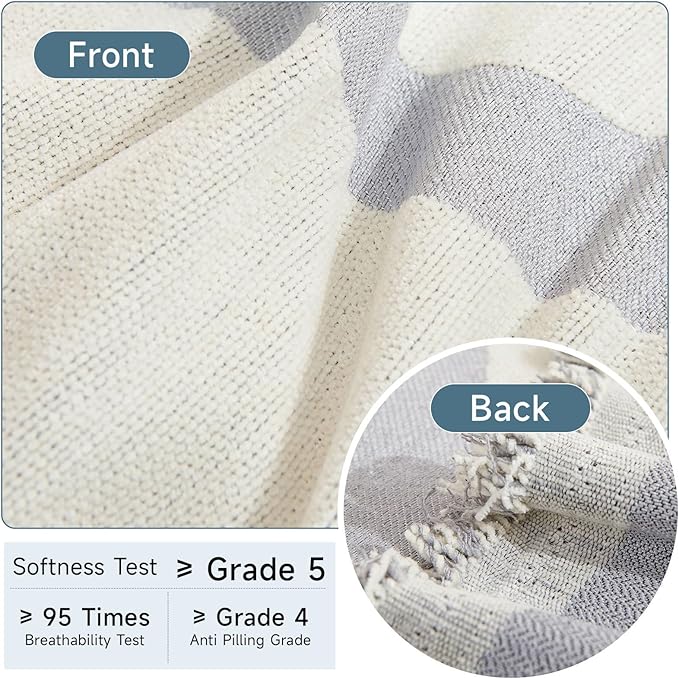 VClife Chair Cover 71x71 inch of 1 Plush Sofa White Gray Stripe Jacquard Decorative Chair Slipcover Couch Cover for 1 Cushion Couch Sofa Home Decor Bedroom Living Room Furniture Protector