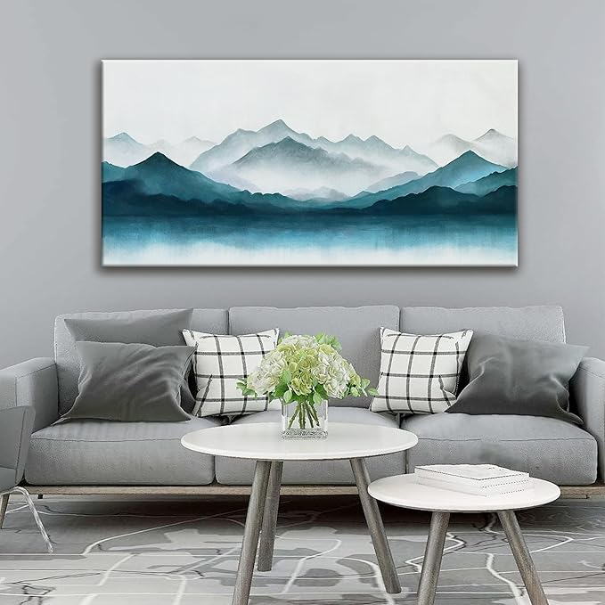 Abstract Wall Art Dark Wall Art Painting Canvas Art Wall Decor Prints Minimalist Abstract Wall Decor For Living Room Bedroom Kitchen Office Artwork 24" × 48" Ready To Hang