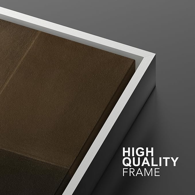 SIGNWIN Framed Canvas Print Wall Art Set Bronze Shadow Geometry Abstract Brown and Gold Gradient Zen Bohemian for Living Room, Bedroom, Office - 16"x24"x2 WHITE