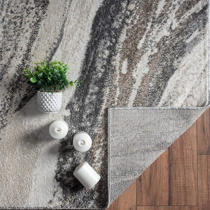 LUXE WEAVERS Lagos Collection 7983 Grey 2x7 Art Deco Area Rug