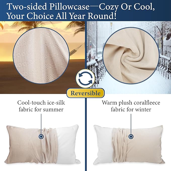 SANSWAN Luxury Goose Feathers Down Pillows Queen Size Set of 2 with Two-Sided Pillowcase, Hypoallergenic Hotel Quality Medium Firm Bed Pillow for Back,Stomach or Side Sleepers