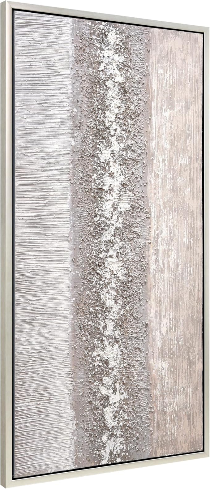 Empire Art Direct Tranquil Horizon Textured Glitter Hand Painted Framed Canvas Wall Art, Ready to Hang, Living Room, Bedroom & Office, 24"x48"x1.5"