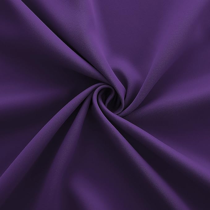 KOUFALL 63 Inch Length Curtains 2 Panels Set,Blackout Room Darkening Thermal Pretty Curtains for Women Black Girls Bedroom,Royal Dark Purple