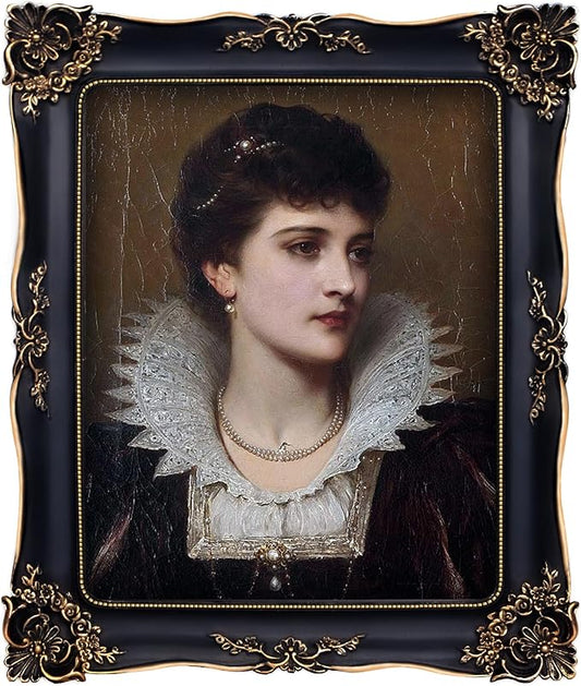 Gothic Picture Frame 8x10 Black Vintage Picture Frames Antique Ornate Baroque Victorian for Wall or Tabletop Display, Fits 8x10 or 5x7 Photo with Mat
