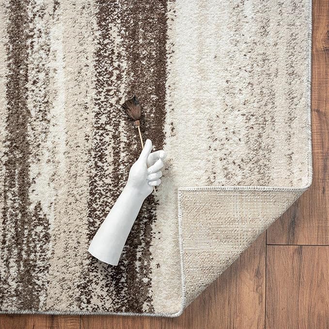 LUXE WEAVERS Rug Modern Area Rug Stain Resistant, Brown/Size 2x3