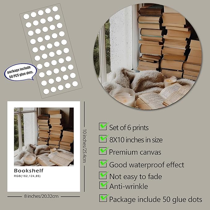 Luodroduo Fashion Wall Art Prints Set of 6 Modern Nordic Aesthetic Minimalist Wall Decor Comfortable Beige Canvas Poster for Corridor Living Room Bedroom Decoration (B, 8"x10" UNFRAMED)