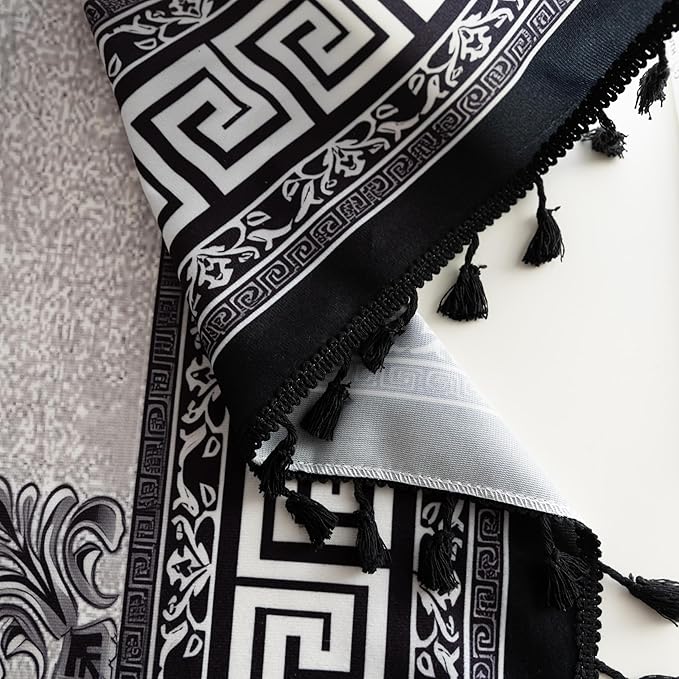Popular Handicrafts Printed Curtains for Living Room 54 Inches Long Indian Hippie Bohemian Curtains Rod Pocket Light Filtering 2 Panels, Black