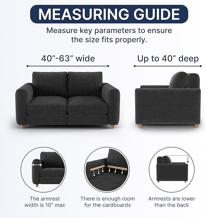 PAULATO BY GA.I.CO. Loveseat Slipcover - Oversized Chair Cover - Stretch Couch Cover - Cushion Love Seat Sofa Slipcover - 1-Piece Form Fit Washable Protector - Mille Righe Collection - Blue