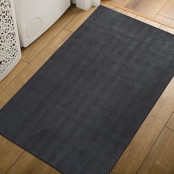 Modern Dark Gray Non Slip Door Mat 2x3 Non Skid Soft Rubber Back Door Mat for Entryway Kitchen Rug for Bathroom Mat Easy Cleaning Stain Resistant Non Shedding Carpet 2 x 3
