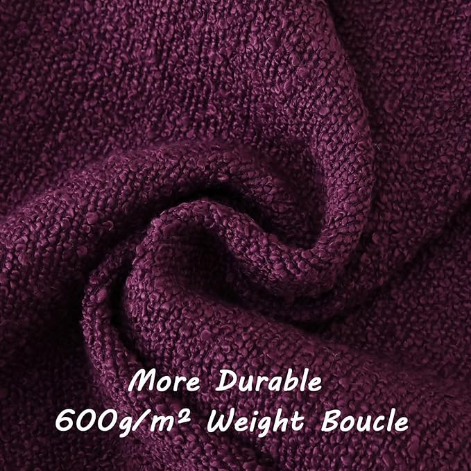 FUTEI Pack of 2 Purple Decorative Throw Pillow Covers 16x16 Inch Soft Cozy Solid Boucle Textured Cushion Case,Modern Home Decor for Couch Bed Living Room