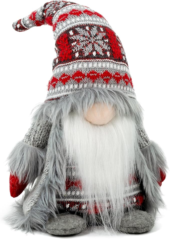 Gnome Christmas Decorations - Adorable Plush Christmas Gnome Gifts for Women, Thanksgiving Valentines Birthday Plush Gnomes Swedish Tomte Elf for Kitchen, Tiered Tray and Home Décor