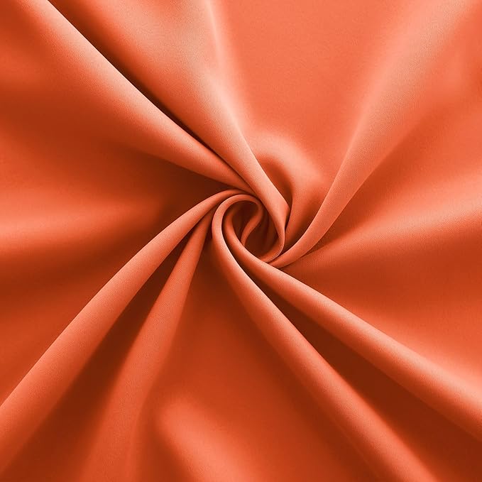 KOUFALL 52x63 Inch Length Orange Blackout Curtains for Living Room