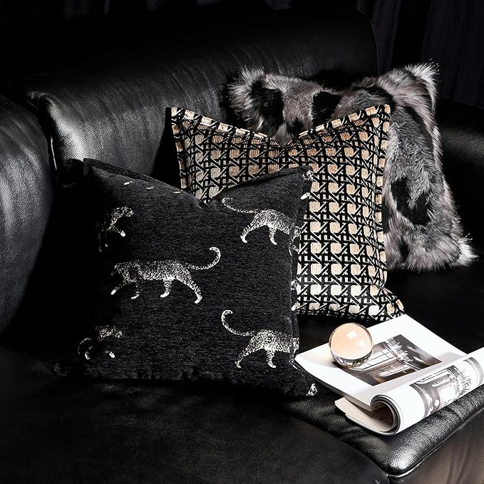 Double Sided Luxury Throw Pillow Cover 22x22 Inches - 100% Polyester Reversible Design with Invisible Zipper, Premium Stitching for Sofa Bedroom Home Decor
