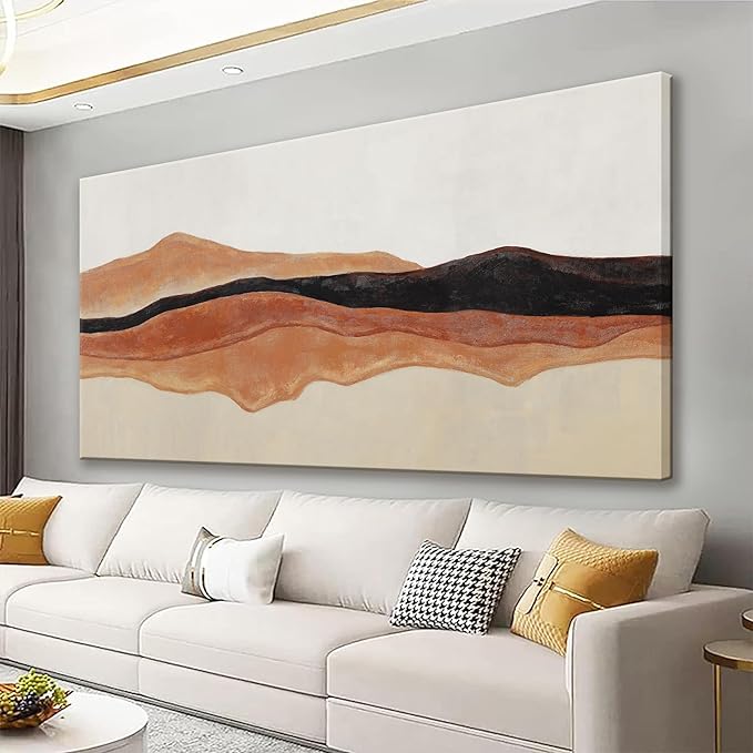 QSQ Abstract Canvas Art Wall Decor Red Brown White Wall Art Painting Abstract Art Prints Minimalist Decor Artwork Pictures For Bedroom Kitchen Office Bathroom Home Wall Decor 20" × 40"