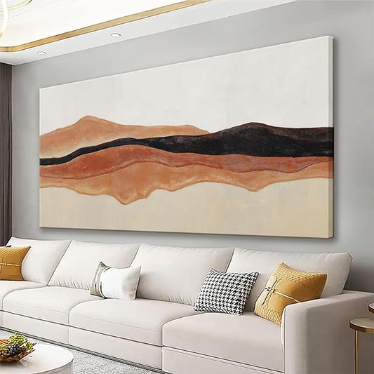 QSQ Abstract Canvas Art Wall Decor Red Brown White Wall Art Painting Abstract Art Prints Minimalist Decor Artwork Pictures For Bedroom Kitchen Office Bathroom Home Wall Decor 20" × 40"