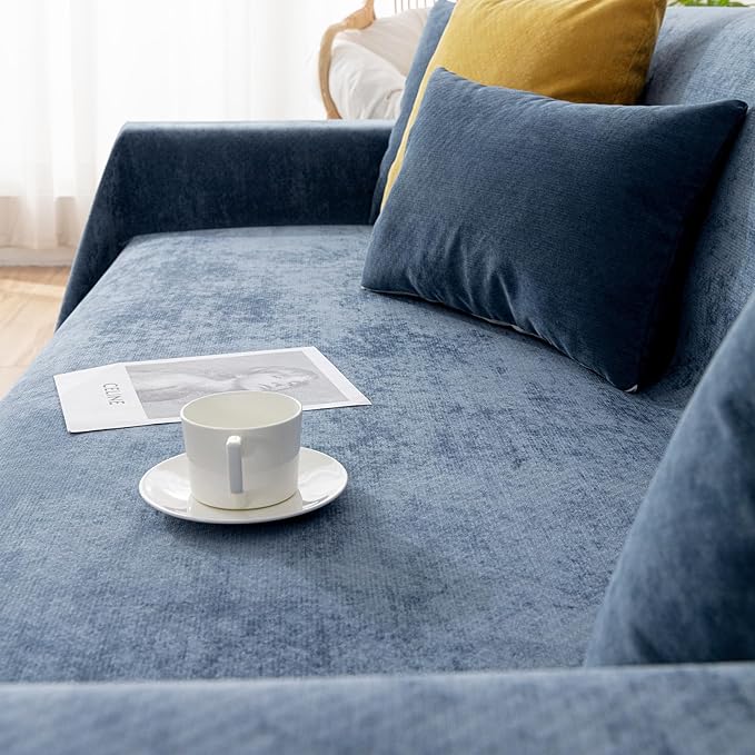 VClife 100% Waterproof Couch Cover - Dark Blue Navy Sofa Protector - Cat & Dog Scratch Resistant - French Terry Washable Cover