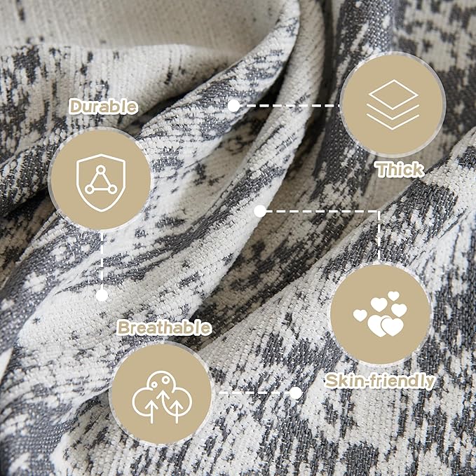 MEETSKY Boho Couch Cover for Dogs Washable Couch Sofa Protector for Love seat Sofa with Cats Friendly, Abstract Geometric Jacquard Sofa Covers Soft Modern Sofa Slipcovers, 71" X102", Deep Grey