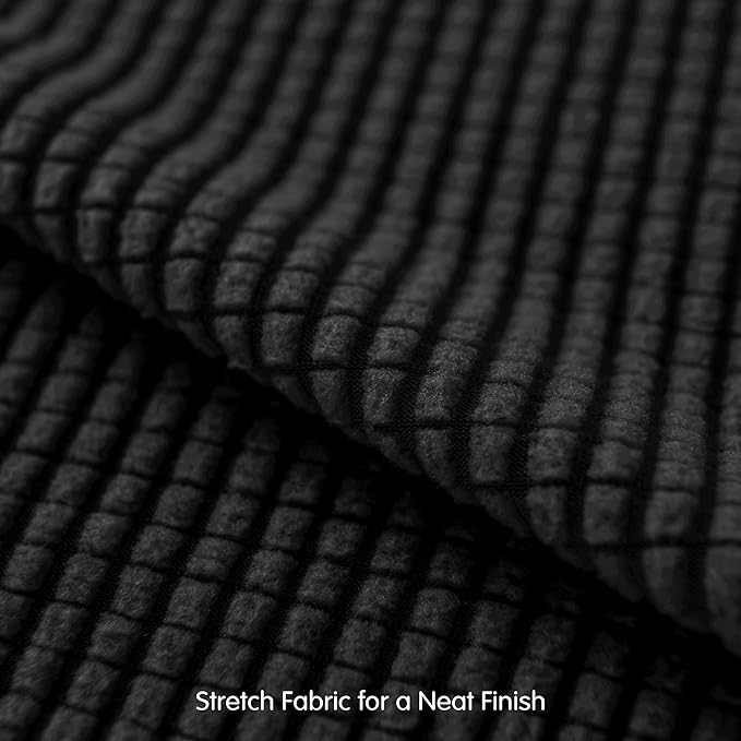 SUBRTEX 3 Pieces Stretch Sofa Slipcover Sets Couch Cover Sets Backrest Cushion Covers Furniture Protector Collection Set for Oversize Sofa Loveseat Chair Slip Covers(Small, Black)