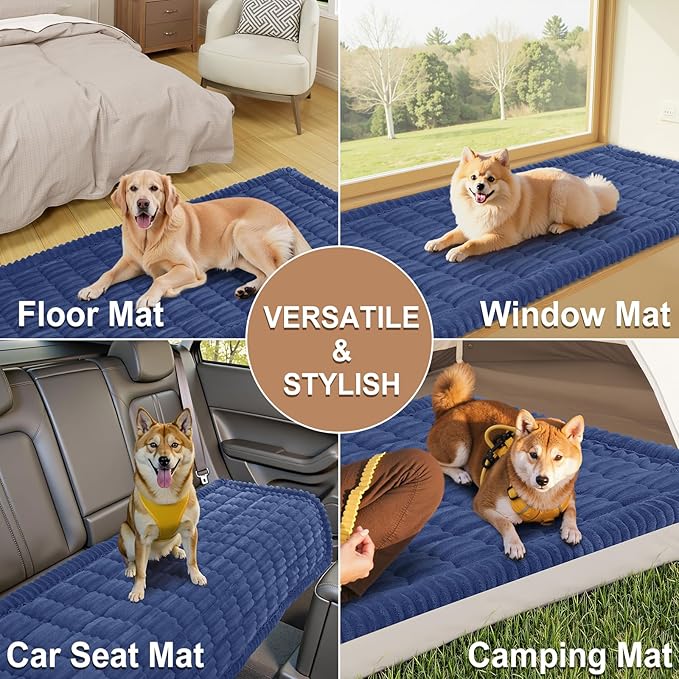 Smiry Couch Cover for Dogs Washable, Non Slip Fuzzy Pet Couch Covers for 3 Cushion Sofa Pet Friendly, Thick Soft Sofa Slipcovers Cushion Protector (Navy Blue, 27.6" x 70.9")