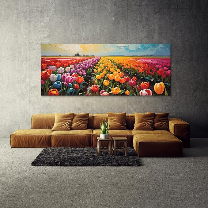 Sense Canvas Scandinavian Vibrant Fields 56 Canvas Art - Home Decor Wall Art Print Poster Painting Small 20x8 / 1.5"