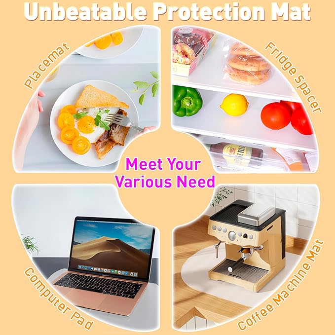 Oval Silicone Placemat Set of 4,Heat Resistant Placemats, Silicone Table Mats,Non-Slip Dining Mat for Home,Waterproof Easy Clean Kids Placemats,17"x12" LSR Translucent (4Pcs, White)