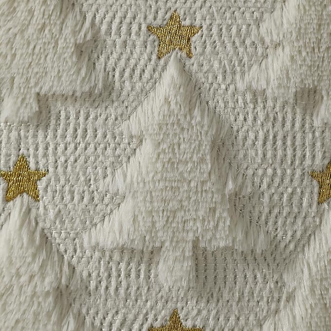 Christmas Throw Pillow Covers Christmas Decorations Set of 2 Xmas Tree 18x18 Pillow Covers Soft Plush Faux Wool Pillow Cases Holiday Winter Decor Sofa Couch Bed