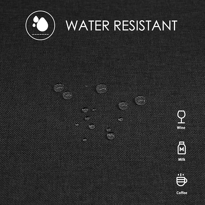 BALCONY & FALCON Table Cloth – Waterproof, Wrinkle Resistant & Washable Rectangle Tablecloth and Table Cover for Dining Room, Kitchen, Outdoor, Party & Birthday Use (Black, 57" x 85")