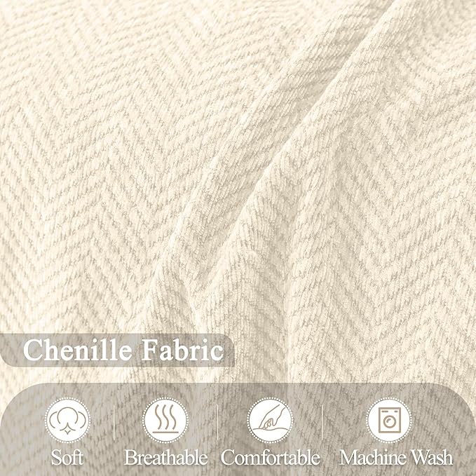 ALIECOM Sectional Couch Covers L Shape Sectional Sofa Cover for Dogs 2 Piece Thick Chenille L Shaped Couch Cover Blanket Chaise Sofa Slipcovers Pet Furniture Protector Washable (X-Large, Beige)