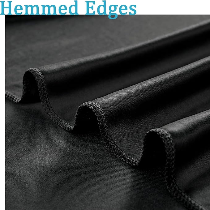 50ft x 8ft Wrinkle Free Black Backdrop Curtains for Parties, 10 Panels 5ftx8ft Polyester Photo Backdrop Drapes for Weddings Birthday Photography Background Curtains