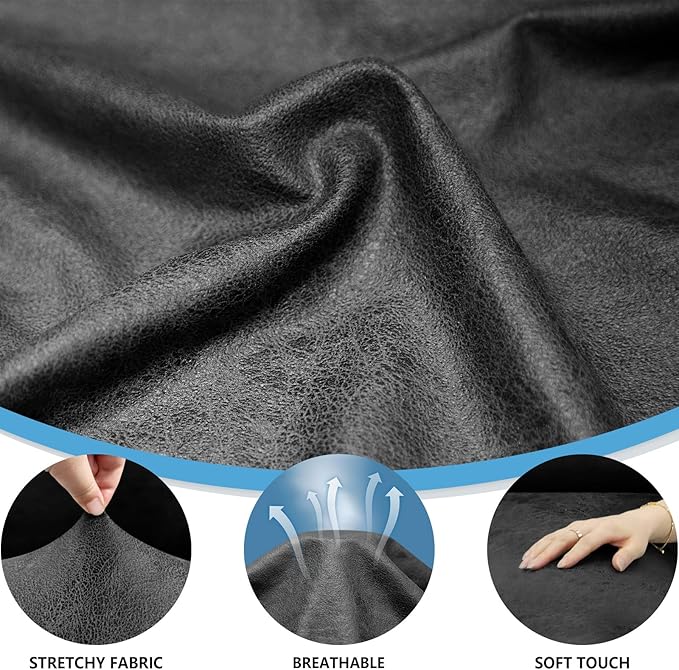 3-Pieces T Cushion Loveseat Slipcovers Leather Look Couch Cover Loveseat Covers for 2 Cushion Couch Furniture Protector Stretch Sofa Cover with 2 Individual T Cushion Seat Covers, Dark Grey