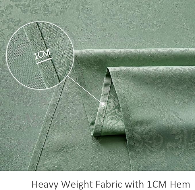 maxmill Square Tablecloth Damask Design Spillproof Wrinkle Free Oil Resistant Heavy Weight Soft Table Cloth Decorative Fabric Table Cover for Outdoor and Indoor Use Square 70 x 70 Inch Sage Green