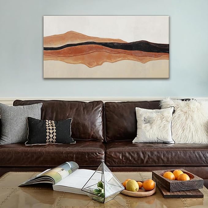 QSQ Abstract Canvas Art Wall Decor Red Brown White Wall Art Painting Abstract Art Prints Minimalist Decor Artwork Pictures For Bedroom Kitchen Office Bathroom Home Wall Decor 20" × 40"