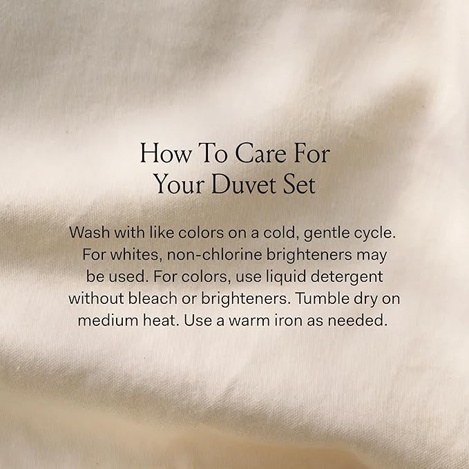 BOLL & BRANCH Signature Hemmed Duvet Set - King/Cal King, Shore - Luxury 100% Organic Cotton - 1 Duvet Cover, 2 Shams - Buttery Soft, Hidden Closures