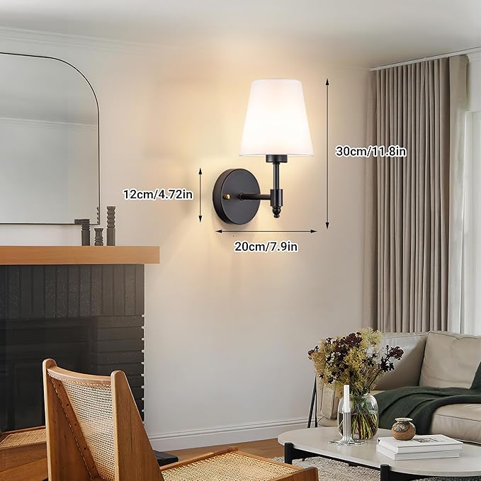 Battery Operated Wall Sconces Set of Two, Rechargeable Wireless Wall Lights with 10000mAh RGB Dimmable Detachable Bulb, Battery Sconces Wall Decor with Remote for Bedroom Living Room Hallway
