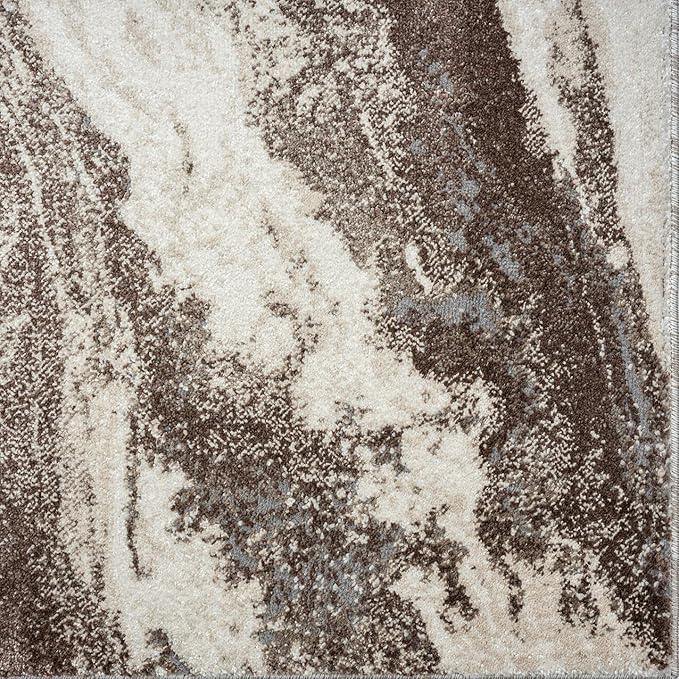 LUXE WEAVERS Lagos Collection 7983 Brown 4x5 Art Deco Geometric Area Rug