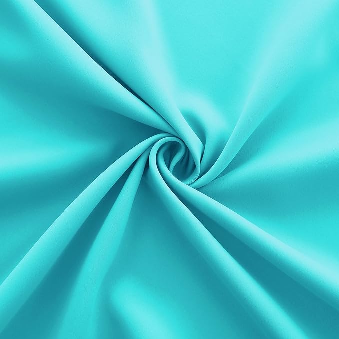 Turquoise Curtains 63 Inch Length for Bedroom 2 Panel Set Grommet Window Drapes Insulated Thermal Light Blocking Darkening Pastel Blackout Lightweight Curtains for Girl Kid Mermaid Nursery Living Room