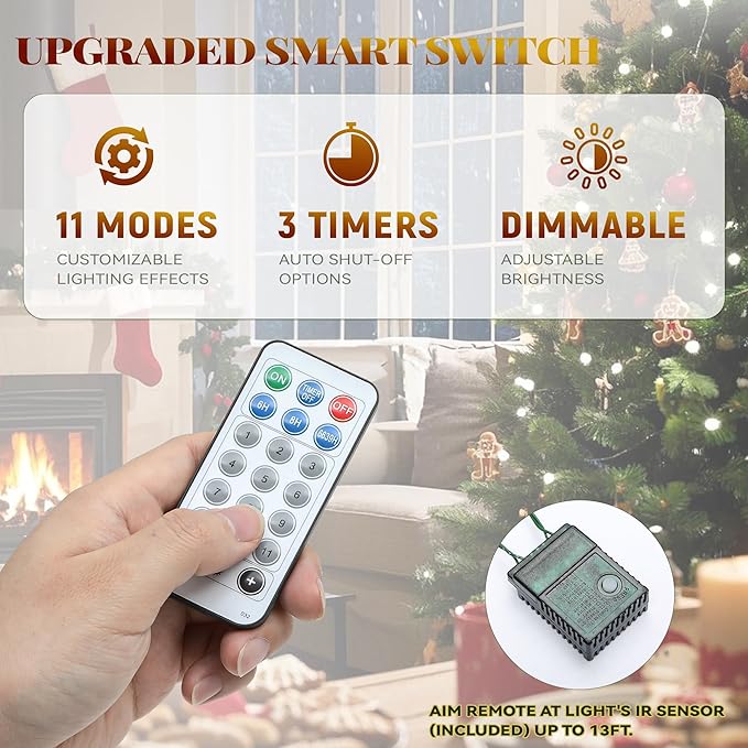 YITAHOME 4.5ft Prelit Scotch Pine Christmas Tree with Remote Control, Pre-Decorated Frosted Christmas Tree with Pine-Cones & Needles, Warm White/Multicolor Changing Lights for Home/Office